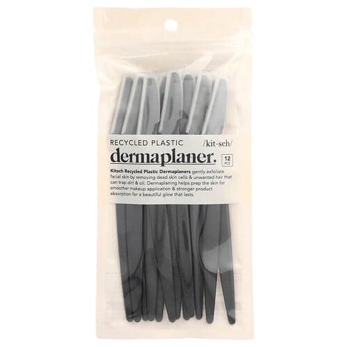 Kitsch, Recycled Plastic Dermaplaner, Black, 12 Count