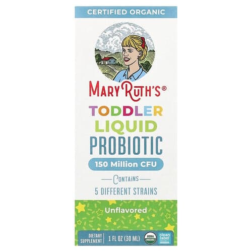 MaryRuth's, Picături lichide probiotice pentru copii mici, Cocomelon, pentru vârsta de 1-3 ani, fără arome, 1 fl oz (30 ml)