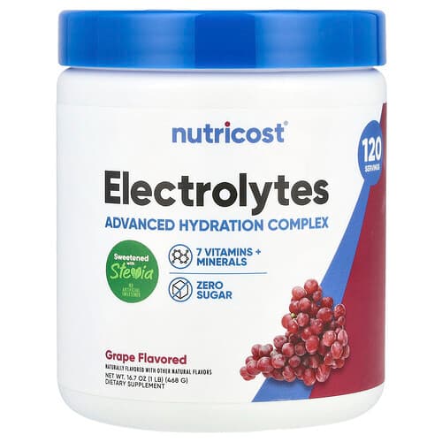 Nutricost, Electroliți, complex de hidratare avansată, struguri, 1 lb (468 g)