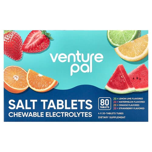 Venture Pal, Comprimate de electroliți cu dizolvare rapidă, pachet cu diverse arome, 80 de comprimate