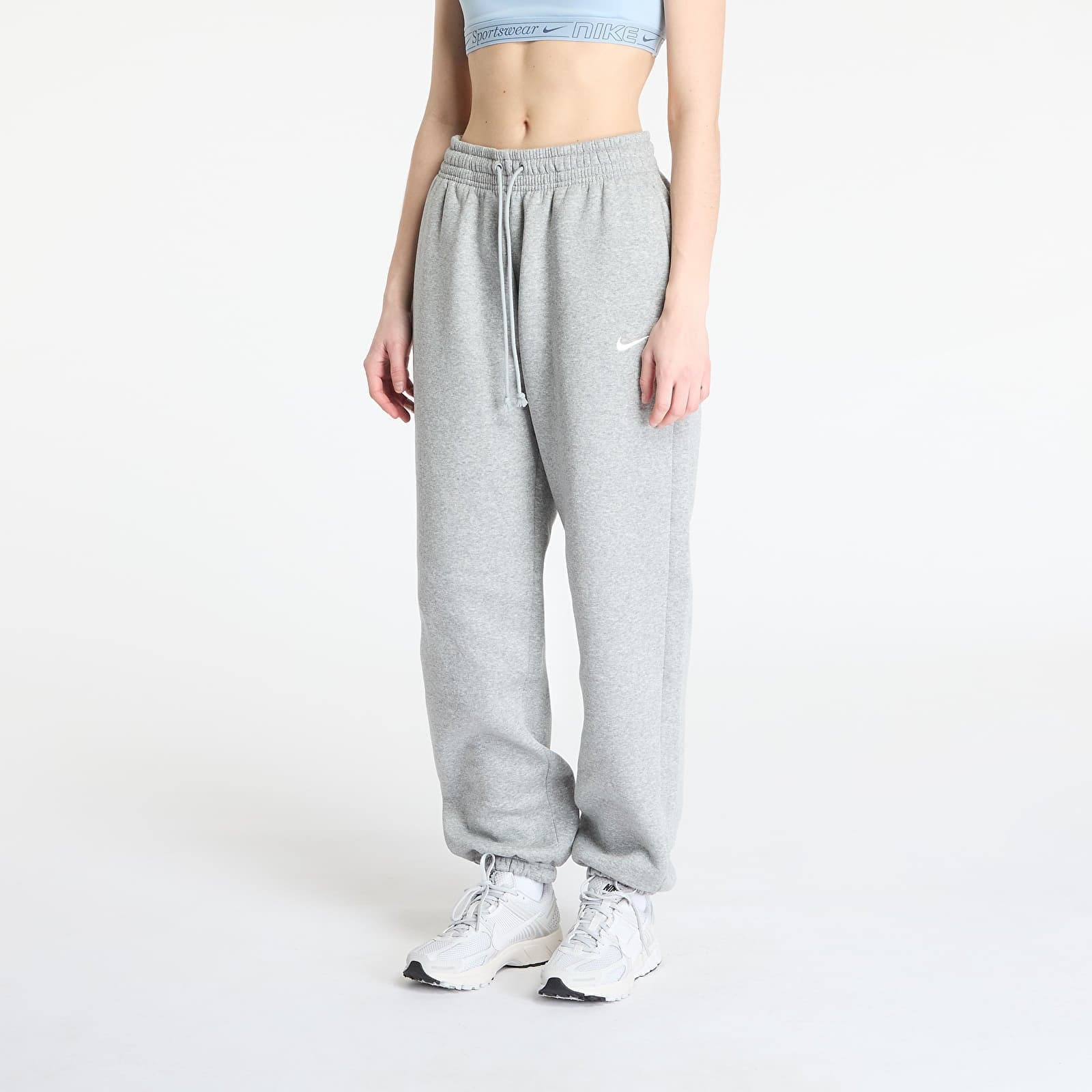 Pantaloni de trening Nike Sportswear Phoenix Fleece Women's High-Waisted Oversized Sweatpants Dark Grey Heather/ Sail XS