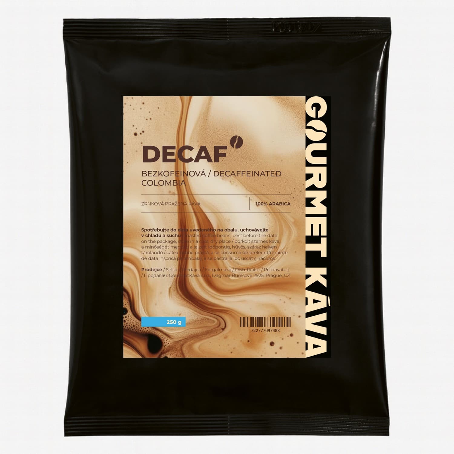 Cafea decafeinizată Colombia, cafea boabe arabica DECAF: Da, pe frenchpress 250g