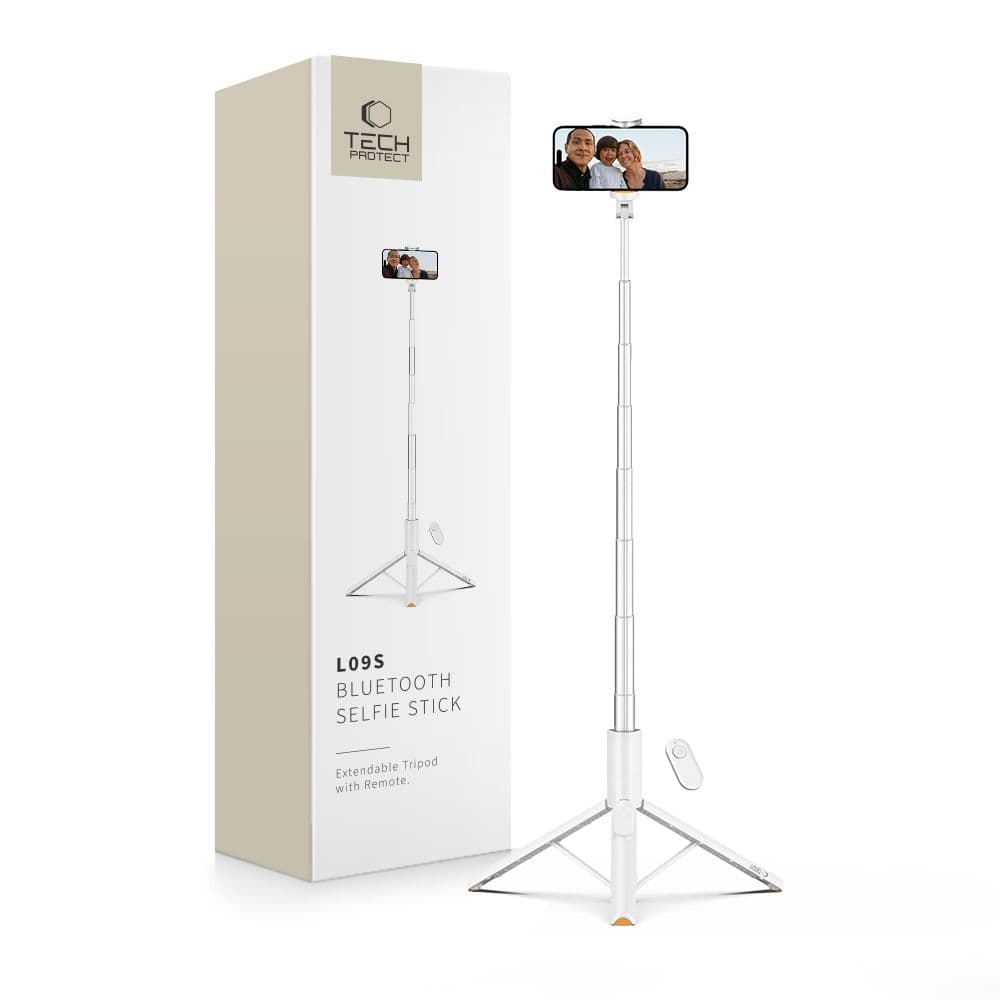 TECH-PROTECT L09S Selfie stick cu trepied WHITE