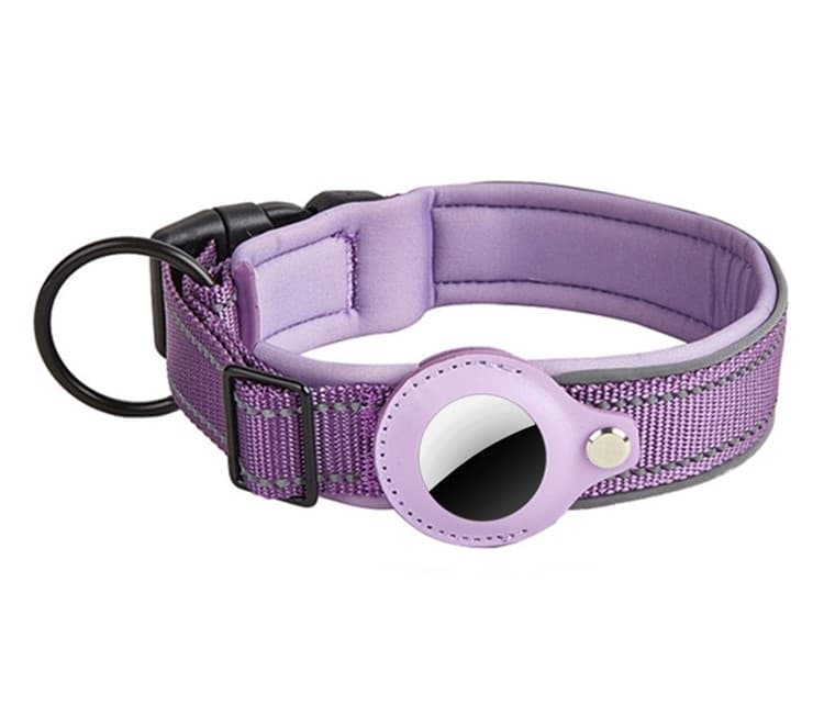 PROTEMIO GLOWY PAW Zgardă reflectorizantă pentru Apple AirTag DIMENSIUNE: M - violet