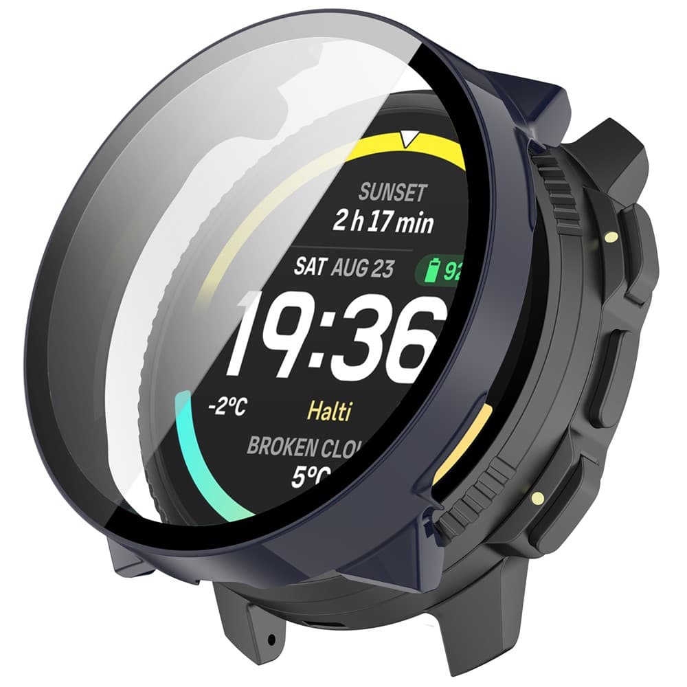 PC FULL COVER husă din plastic cu sticlă pentru Suunto Vertical 2 albastru