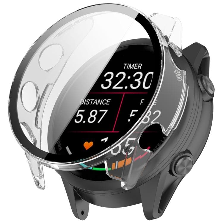 PC FULL COVER Carcasă plastic cu sticlă pentru Garmin Forerunner 970 transparent