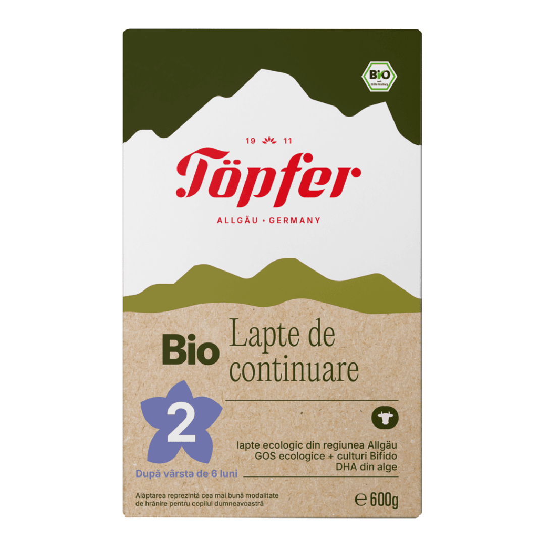 Formula lapte de continuare Bio 2, 6 luni, 600 g, Topfer