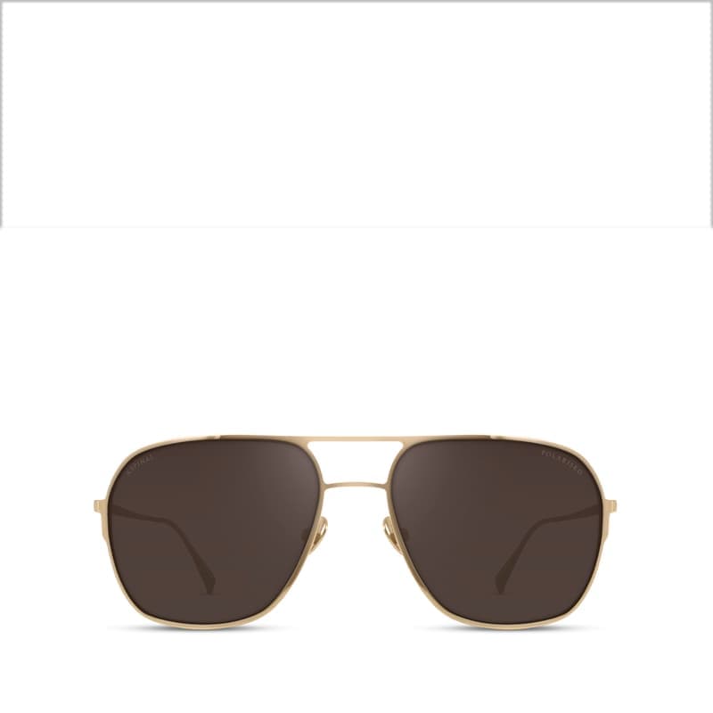 Aspinal of London Maranello Aviator Sunglasses in Gold Stainless Steel