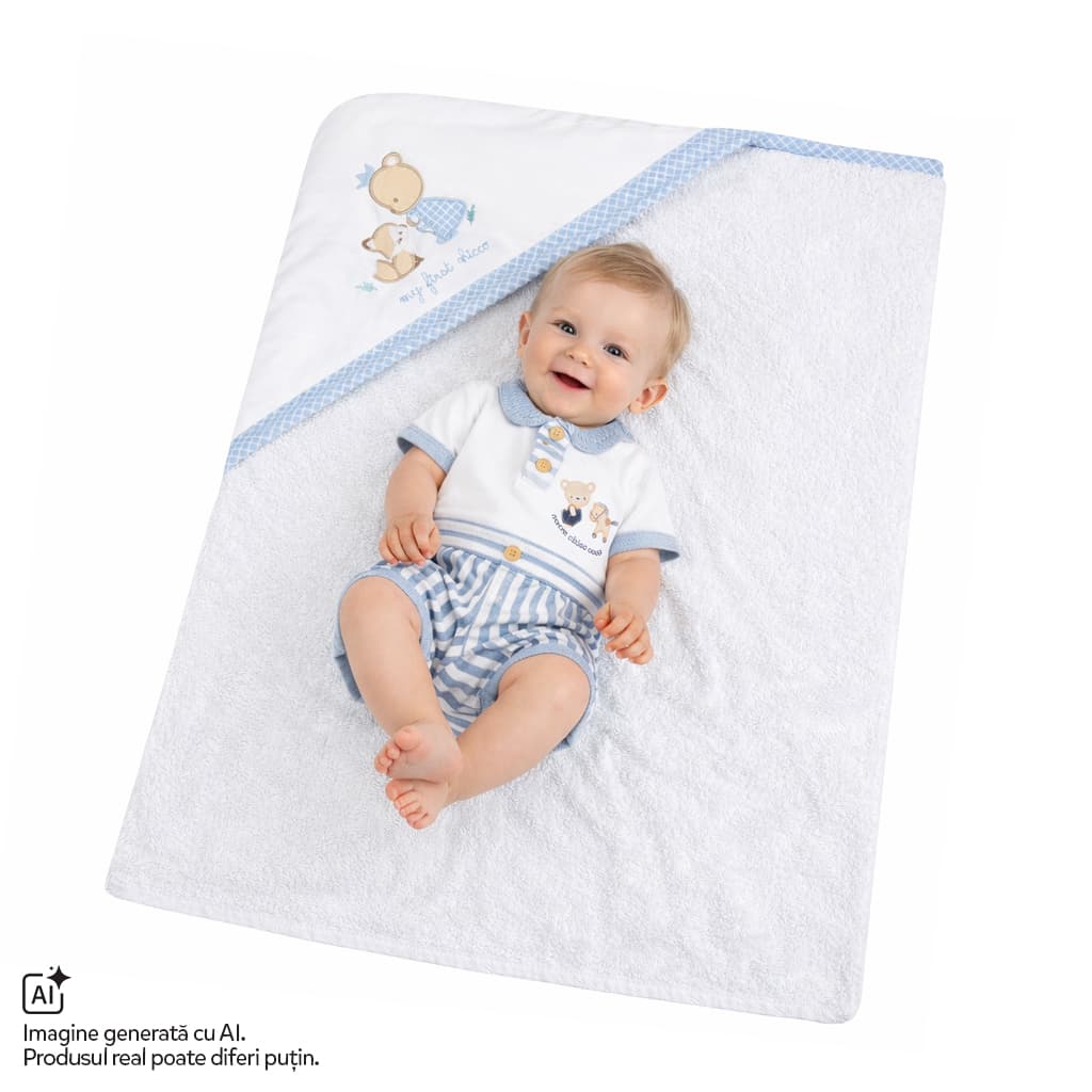 Prosop baie pentru bebelusi Chicco, Alb cu albastru, 02043-70MFCI