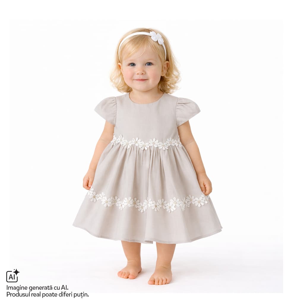 Rochie copii Chicco, Bej cu model, 01694-70MFCO