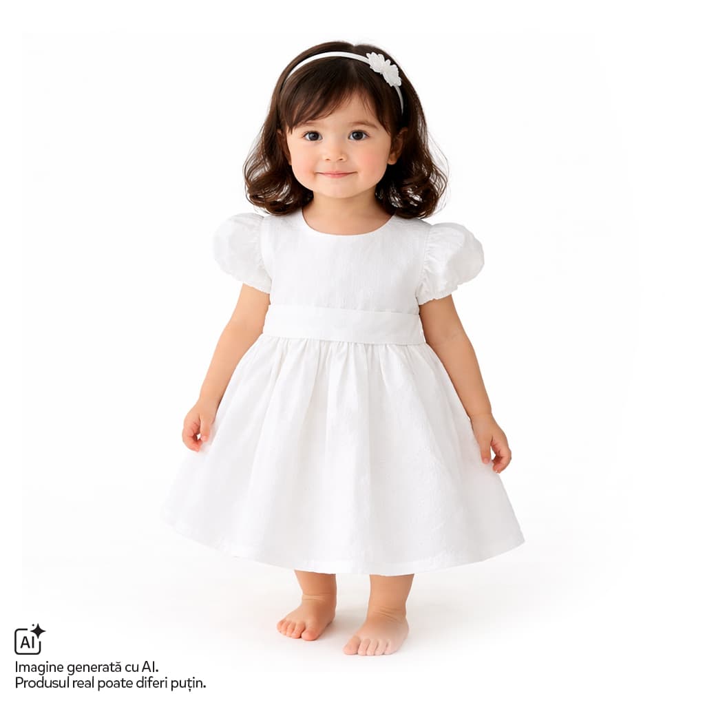 Rochie copii Chicco broderie engleza, Alb, 01695-70MFCO