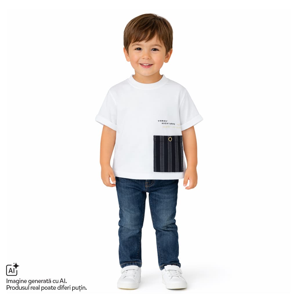 Tricou copii Chicco, Alb cu model, 01948-70MC