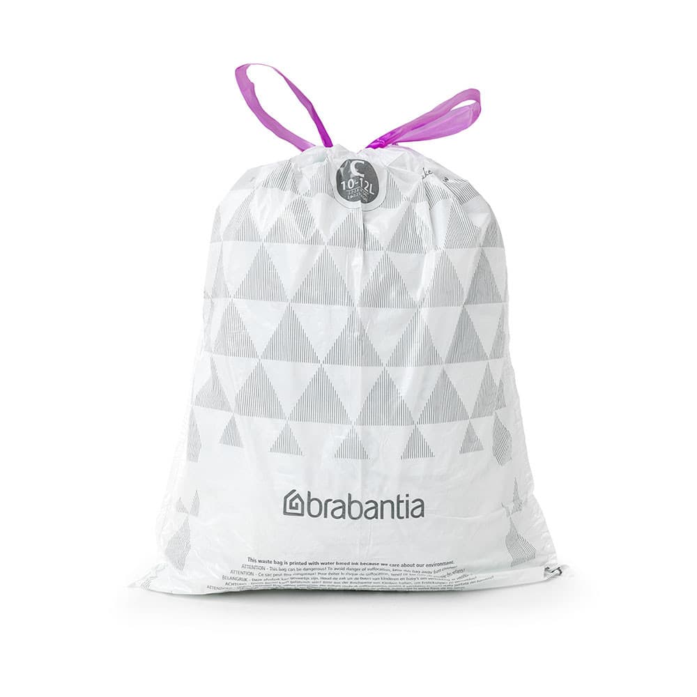 Saci de gunoi Brabantia PerfectFit Sort&Go/Silent/Touch N 1005487, Dimensiune C, 10-12 L, 40 buc, Alb