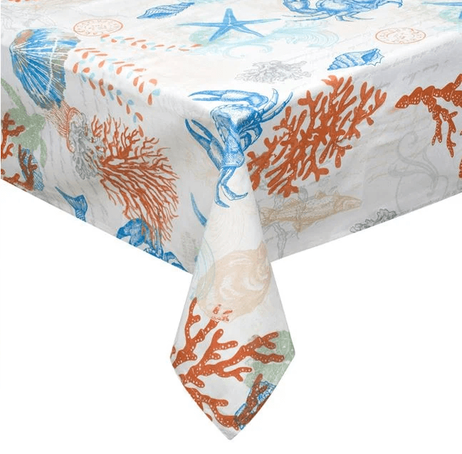 Fata de masa cu model coral,bej, 180x140 cm