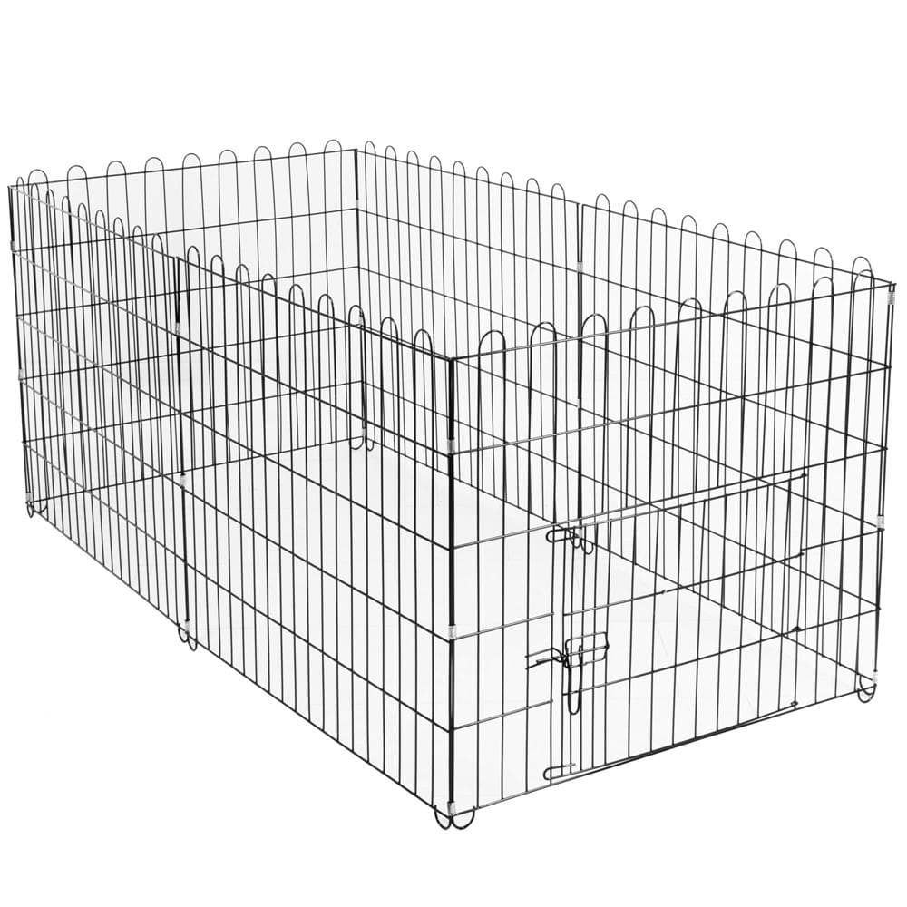 Tarc pentru animale de companie, din fier, forma configurabila, cu usa de acces, 3XL, 165x85x73cm, negru