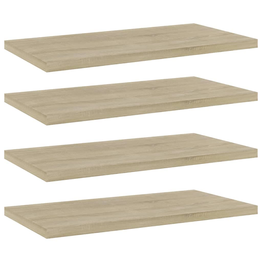 Gossi placi biblioteca, 4 buc, stejar sonoma, 40 x 20 x 1,5 cm, pal