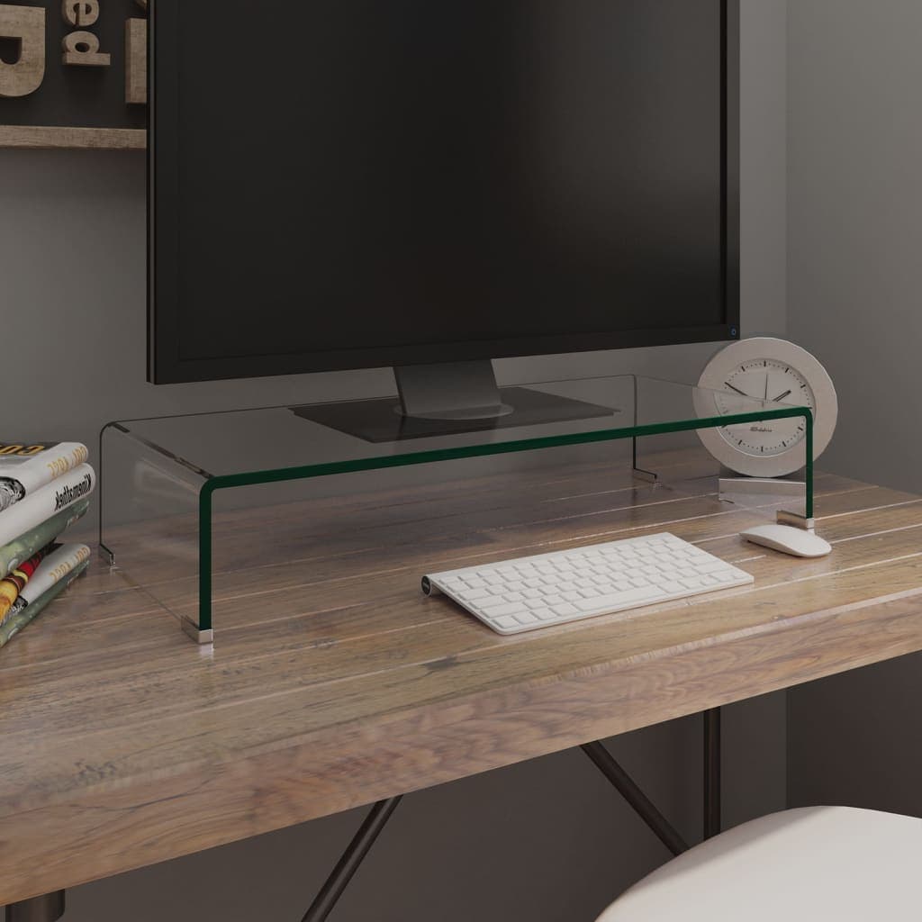 Gossi stand tv/suport monitor, sticla transparenta 70x30x13 cm