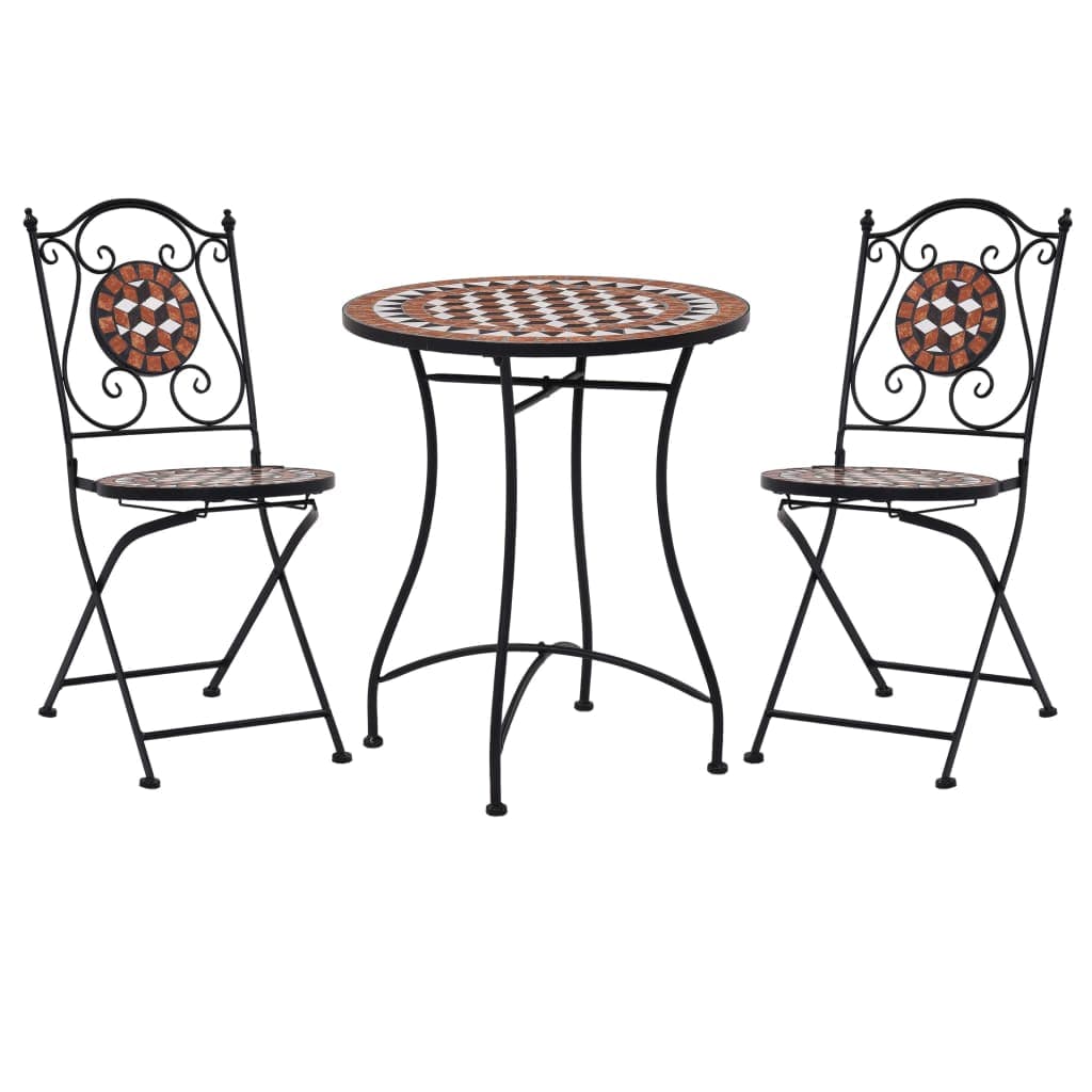 Gossi set de bistro mozaic, 3 piese, caramiziu, placa ceramica