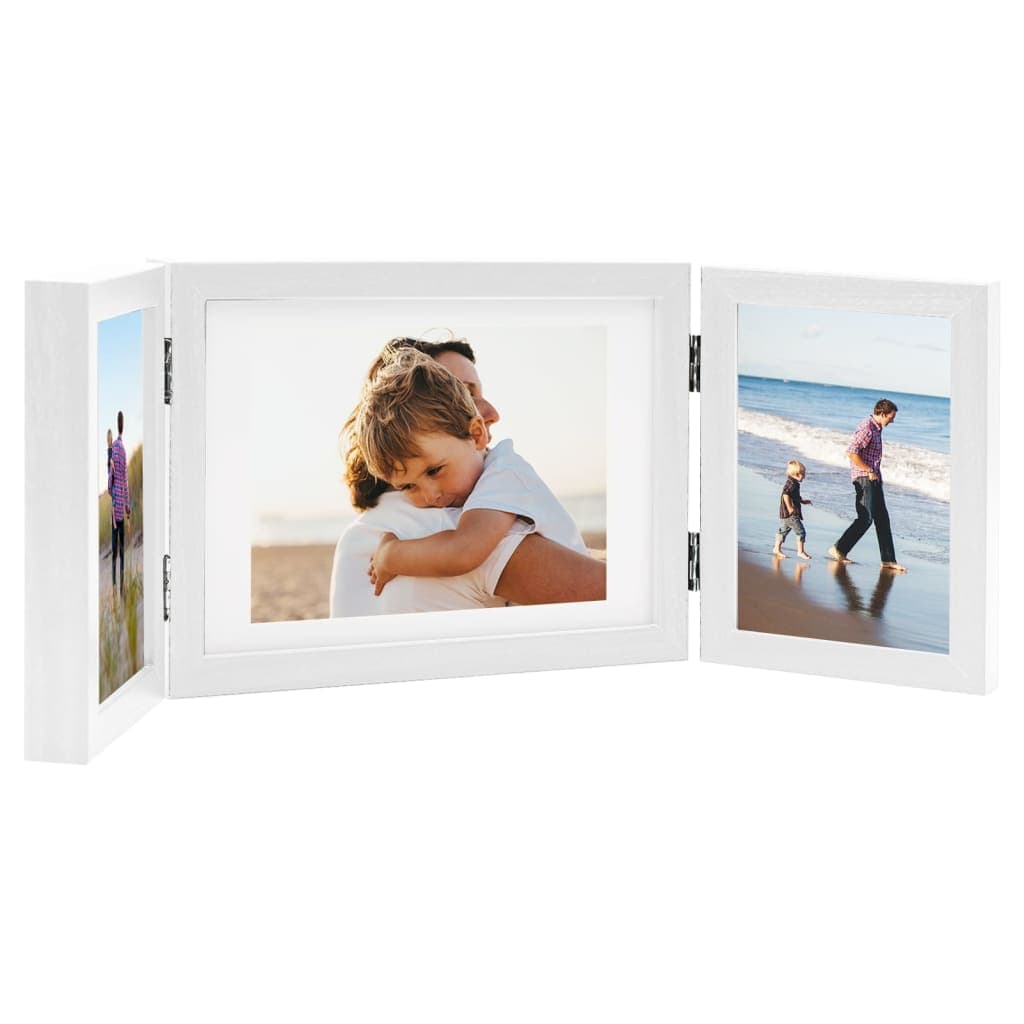 Gossi rama foto tripla, colaj, alb, 22x15 cm + 2 x (10x15 cm)