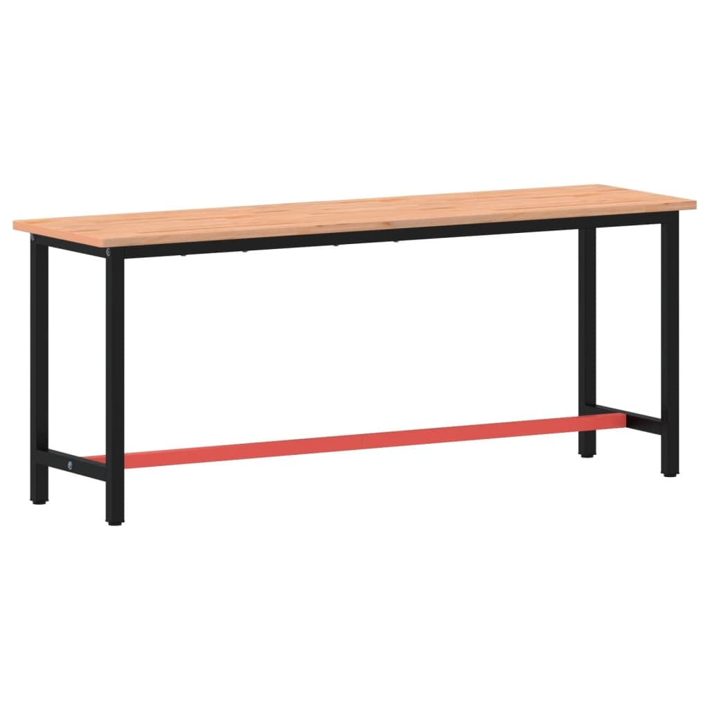 Banc de lucru 200x55x81,5 cm, lemn masiv de fag si metal