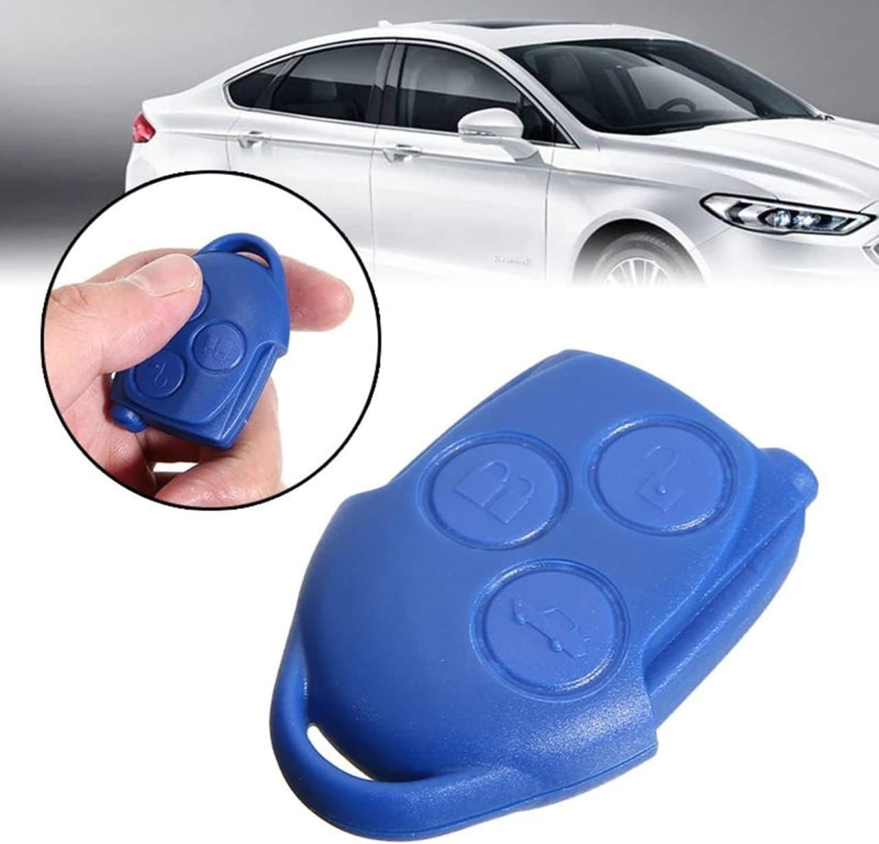 Carcasa Cheie Auto Techstar pentru Ford Transit, Transit Connect, MK7 - cu 3 Butoane si Fara Lama