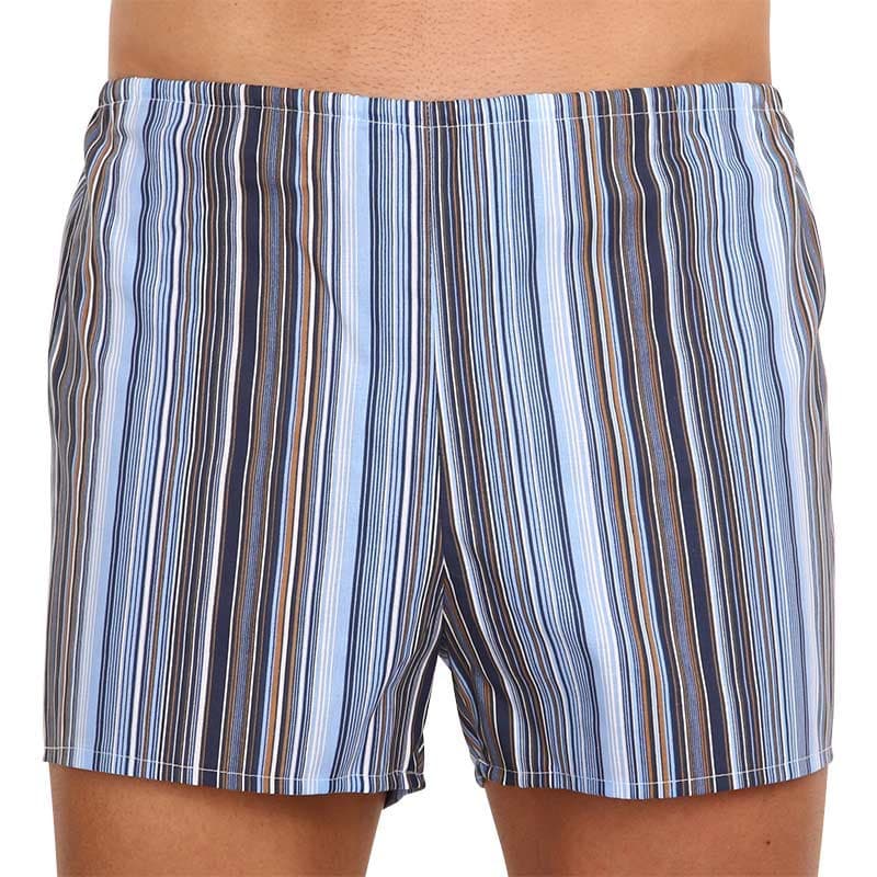 Foltýn Pantaloni scurți clasici pentru bărbați albaștri cu dungi supradimensionați (KN75) 5XL