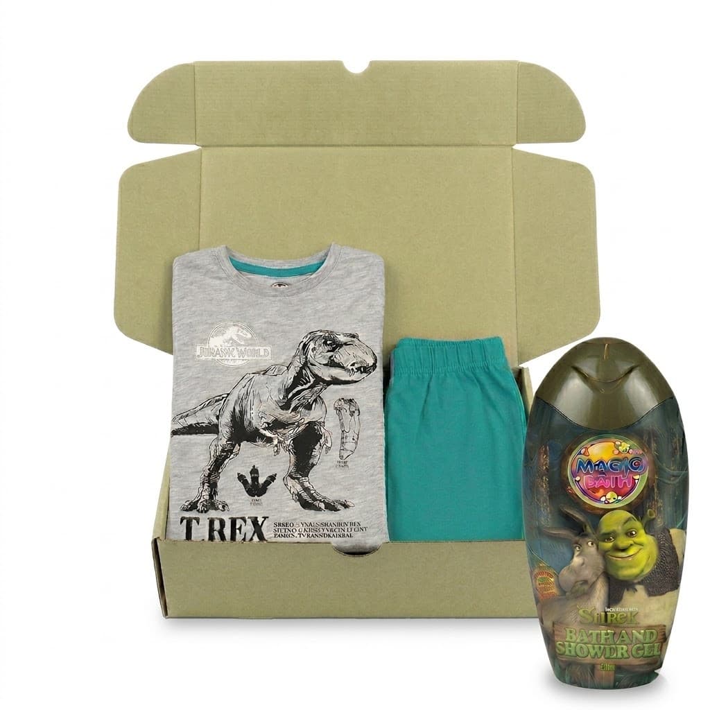 Set cadou pentru băieți pijama Jurassic World și gel de duș Shrek (2TAKJT4) 98/104