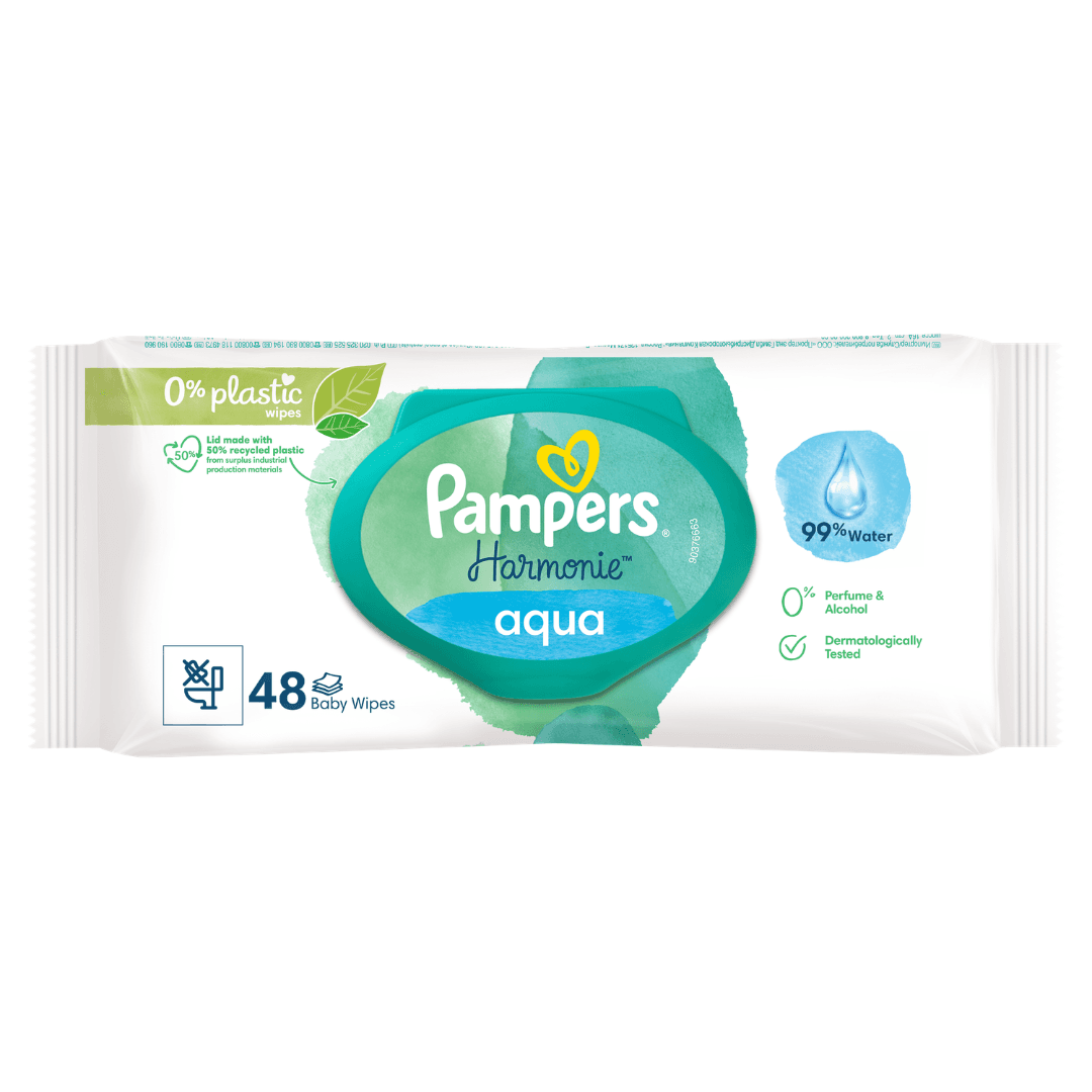 Servetele umede Harmonie Aqua, 48 bucati, Pampers